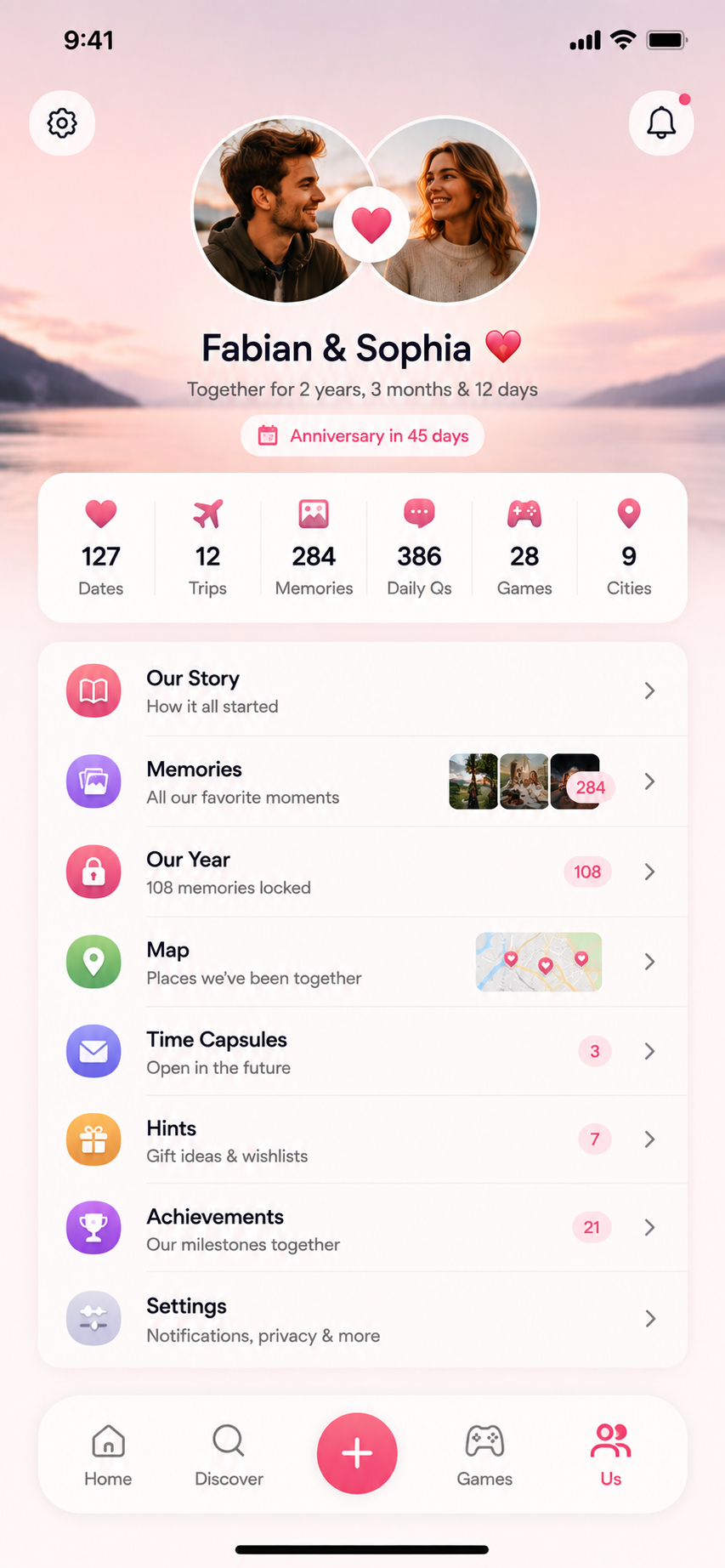 The Ours 'Us' screen